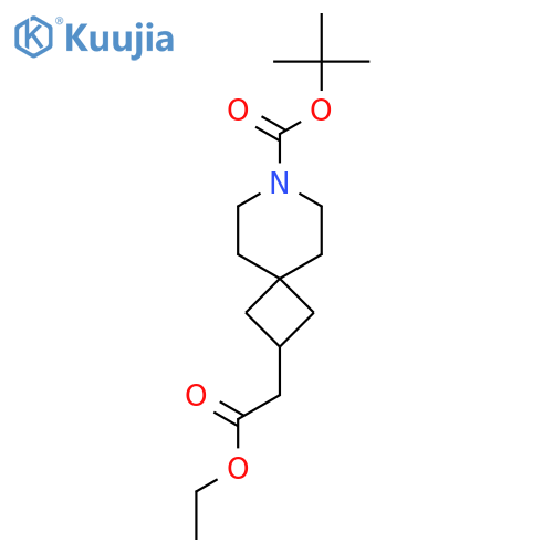 Tert-butyl 2-(2-ethoxy-2-oxoethyl)-7-azaspiro[3.5]nonane-7-carboxylate structure