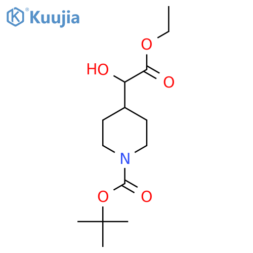 1-Boc-4-(ethoxycarbonyl-hydroxy-methyl)-piperidine structure