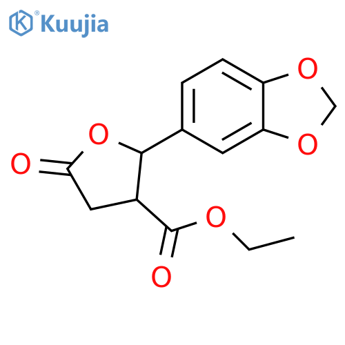 3-Furancarboxylic acid, 2-(1,3-benzodioxol-5-yl)tetrahydro-5-oxo-, ethyl ester structure