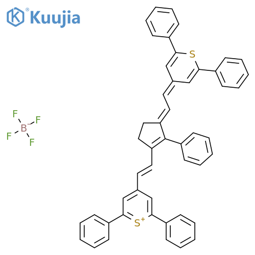 4-(1E)-2-(3E)-3-2-(2,6-diphenyl-4H-thiopyran-4-ylidene)ethylidene-2-phenylcyclopent-1-en-1-ylethenyl-2,6-diphenyl-1-thiopyran-1-ylium; tetrafluoroboranuide structure