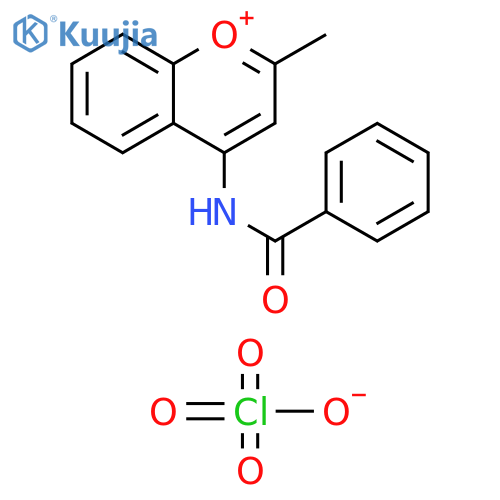 1-Benzopyrylium, 4-(benzoylamino)-2-methyl-, perchlorate structure