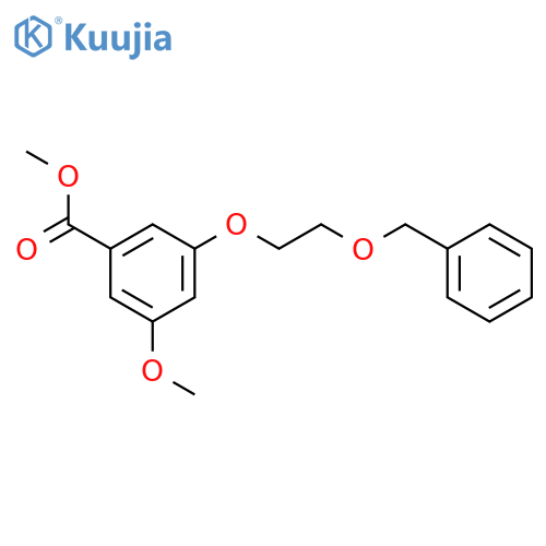 Benzoic acid, 3-methoxy-5-[2-(phenylmethoxy)ethoxy]-, methyl ester structure