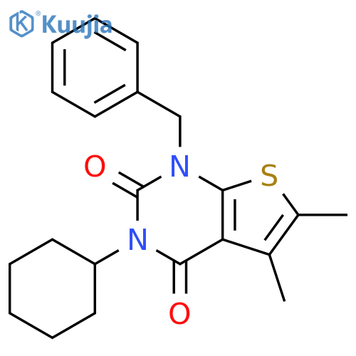 Thieno[2,3-d]pyrimidine-2,4(1H,3H)-dione,3-cyclohexyl-5,6-dimethyl-1-(phenylmethyl)- structure