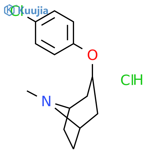 3-(4-chlorophenoxy)-8-methyl-8-azabicyclo[3.2.1]octane hydrochloride (1:1) structure
