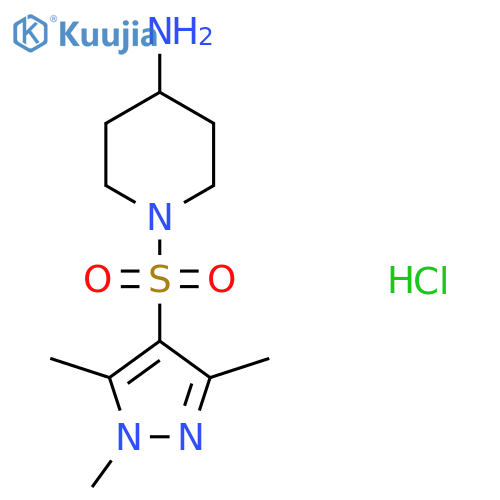 1-[(1,3,5-Trimethyl-1H-pyrazol-4-yl)sulfonyl]piperidin-4-amine hydrochloride structure