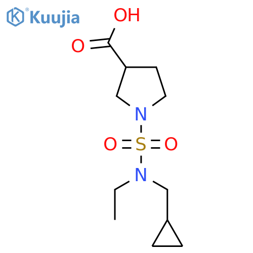 1-(cyclopropylmethyl)(ethyl)sulfamoylpyrrolidine-3-carboxylic acid structure