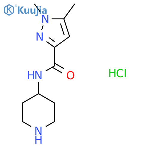 1,5-dimethyl-N-(piperidin-4-yl)-1H-pyrazole-3-carboxamide hydrochloride structure