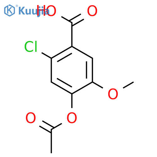 Benzoic acid, 4-(acetyloxy)-2-chloro-5-methoxy- structure
