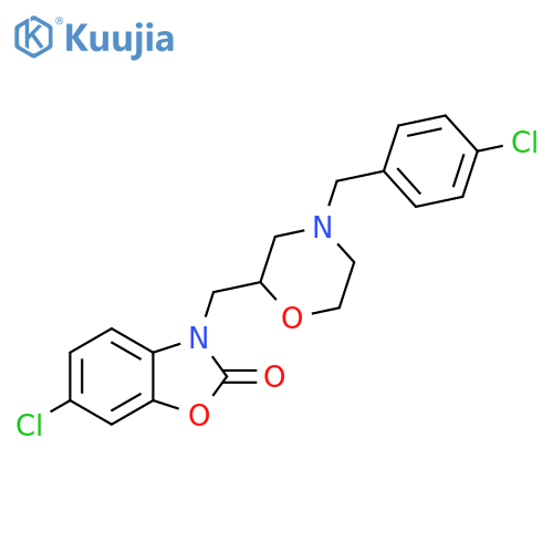 2(3H)-Benzoxazolone,6-chloro-3-[[4-[(4-chlorophenyl)methyl]-2-morpholinyl]methyl]- structure