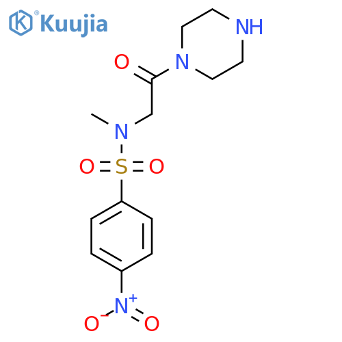 N-methyl-4-nitro-N-[2-oxo-2-(piperazin-1-yl)ethyl]benzene-1-sulfonamide structure