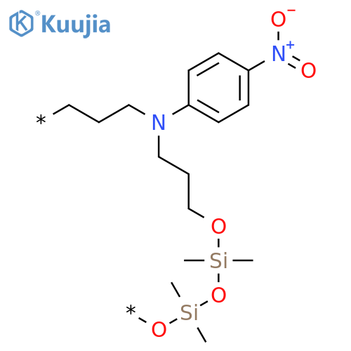 Poly[oxy(1,1,3,3-tetramethyl-1,3-disiloxanediyl)oxy-1,3-propanediyl[(4-nitrophenyl)imino]-1,3-propanediyl] structure