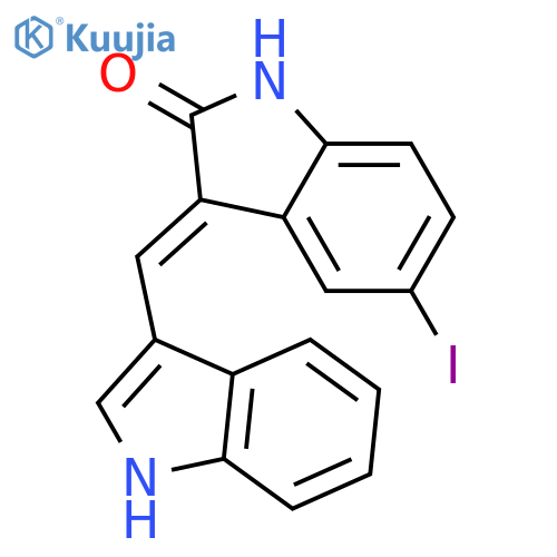 2H-Indol-2-one, 1,3-dihydro-3-(1H-indol-3-ylmethylene)-5-iodo- structure