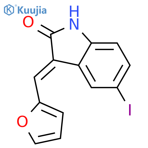 2H-Indol-2-one, 3-(2-furanylmethylene)-1,3-dihydro-5-iodo- structure