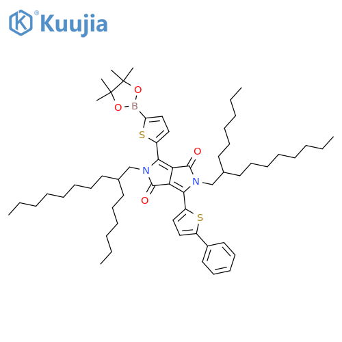 Pyrrolo[3,4-c]pyrrole-1,4-dione, 2,5-bis(2-hexyldecyl)-2,5-dihydro-3-(5-phenyl-2-thienyl)-6-[5-(4,4,5,5-tetramethyl-1,3,2-dioxaborolan-2-yl)-2-thienyl]- structure