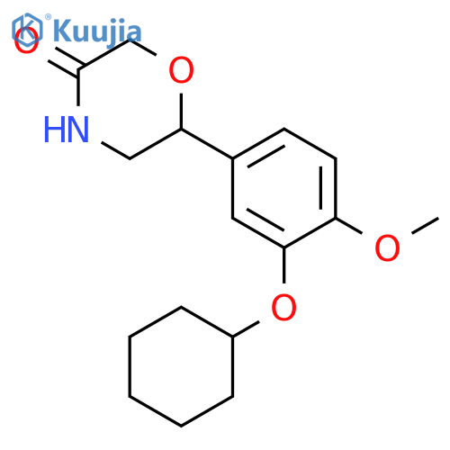 3-Morpholinone, 6-[3-(cyclohexyloxy)-4-methoxyphenyl]- structure