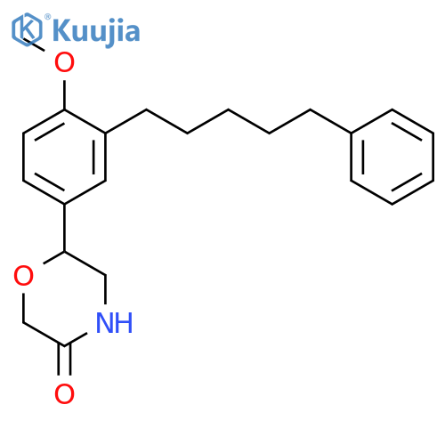3-Morpholinone, 6-[4-methoxy-3-(5-phenylpentyl)phenyl]- structure