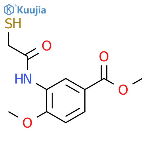 Benzoic acid, 3-[(mercaptoacetyl)amino]-4-methoxy-, methyl ester structure