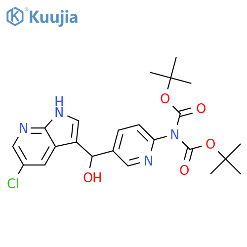 alpha-[6-(Di-Boc-amino)-3-pyridyl]-5-chloro-1H-pyrrolo[2,3-b]pyridine-3-methanol structure