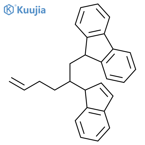 9H-Fluorene, 9-[2-(1H-inden-1-yl)-5-hexenyl]- structure