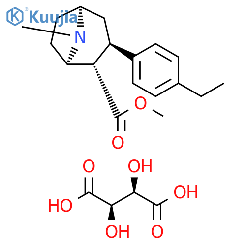 8-Azabicyclo[3.2.1]octane-2-carboxylic acid, 3-(4-ethylphenyl)-8-methyl-, methyl ester, (1R,2S,3R,5S)-, (2R,3R)-2,3-dihydroxybutanedioate (1:1) (9CI) structure
