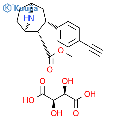 8-Azabicyclo[3.2.1]octane-2-carboxylic acid, 3-(4-ethynylphenyl)-, methyl ester, (1R,2S,3S,5S)-, (2R,3R)-2,3-dihydroxybutanedioate (1:1) (9CI) structure