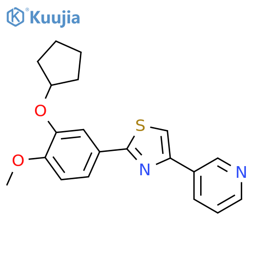 Pyridine, 3-[2-[3-(cyclopentyloxy)-4-methoxyphenyl]-4-thiazolyl]- structure