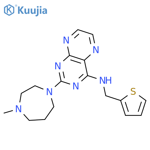 4-Pteridinamine, 2-(hexahydro-4-methyl-1H-1,4-diazepin-1-yl)-N-(2-thienylmethyl)- structure