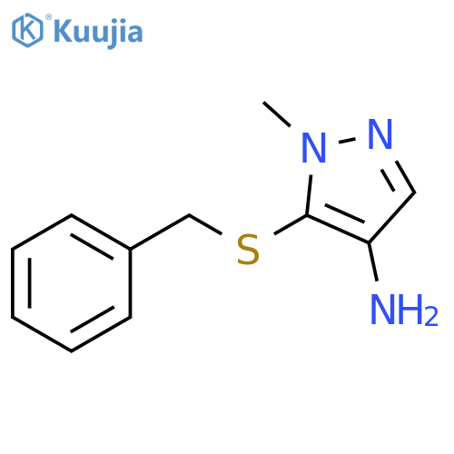 5-(Benzylthio)-1-methyl-1H-pyrazol-4-amine structure