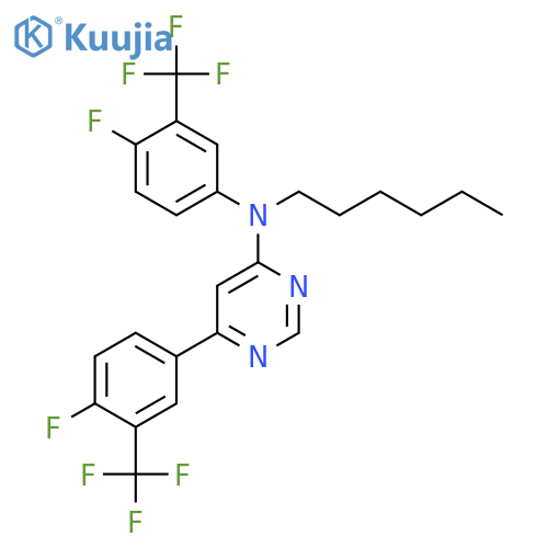 4-Pyrimidinamine, N,6-bis[4-fluoro-3-(trifluoromethyl)phenyl]-N-hexyl- structure