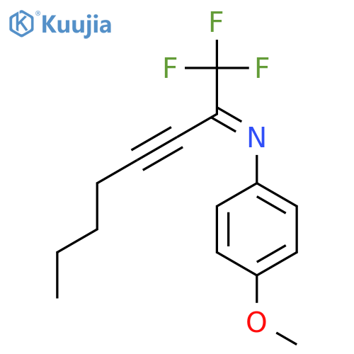 Benzenamine, 4-methoxy-N-[1-(trifluoromethyl)-2-heptynylidene]- structure