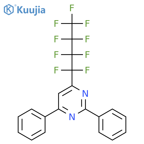 Pyrimidine, 4-(nonafluorobutyl)-2,6-diphenyl- structure