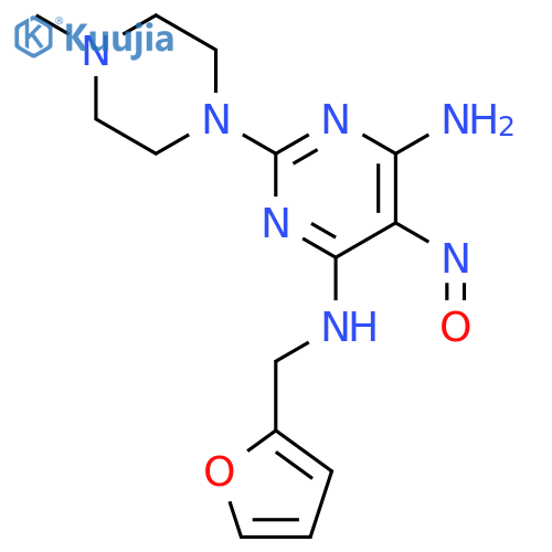 4,6-Pyrimidinediamine, N4-(2-furanylmethyl)-2-(4-methyl-1-piperazinyl)-5-nitroso- structure