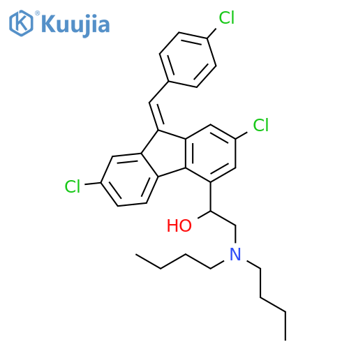 2-(dibutylamino)-1-{2,7-dichloro-9-(4-chlorophenyl)methylidene-9H-fluoren-4-yl}ethan-1-ol structure