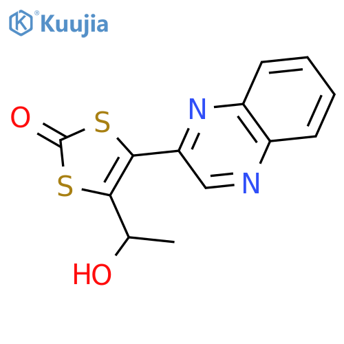 1,3-Dithiol-2-one, 4-(1-hydroxyethyl)-5-(2-quinoxalinyl)- structure