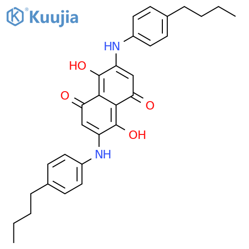 1,5-Naphthalenedione, 3,7-bis[(4-butylphenyl)amino]-4,8-dihydroxy- structure