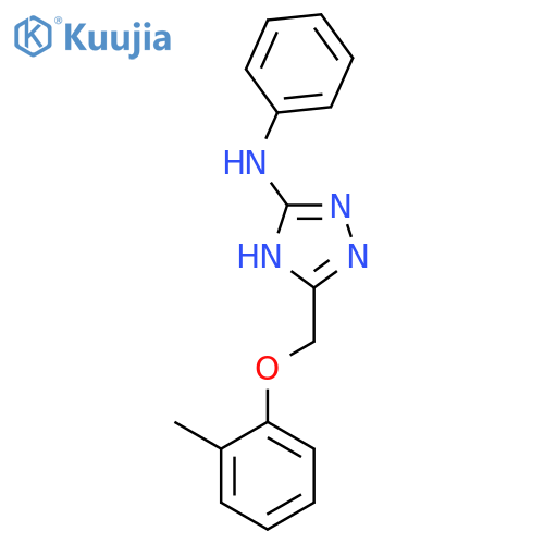 1H-1,2,4-Triazol-3-amine, 5-[(2-methylphenoxy)methyl]-N-phenyl- structure