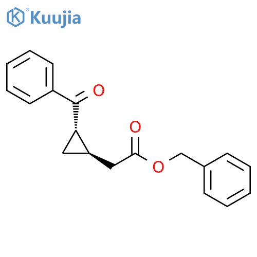 Cyclopropaneacetic acid, 2-benzoyl-, phenylmethyl ester, (1R,2S)-rel- structure