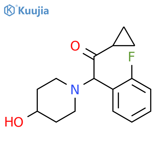Ethanone, 1-cyclopropyl-2-(2-fluorophenyl)-2-(4-hydroxy-1-piperidinyl)- structure