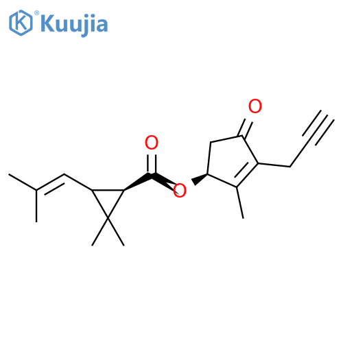 Cyclopropanecarboxylic acid,2,2-dimethyl-3-(2-methyl-1-propen-1-yl)-,(1S)-2-methyl-4-oxo-3-(2-propyn-1-yl)-2-cyclopenten-1-yl ester, (1R)- structure