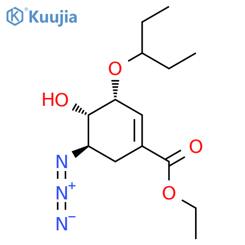 (3R,4S,5R)-Ethyl 5-azido-4-hydroxy-3-(pentan-3-yloxy)cyclohex-1-enecarboxylate structure