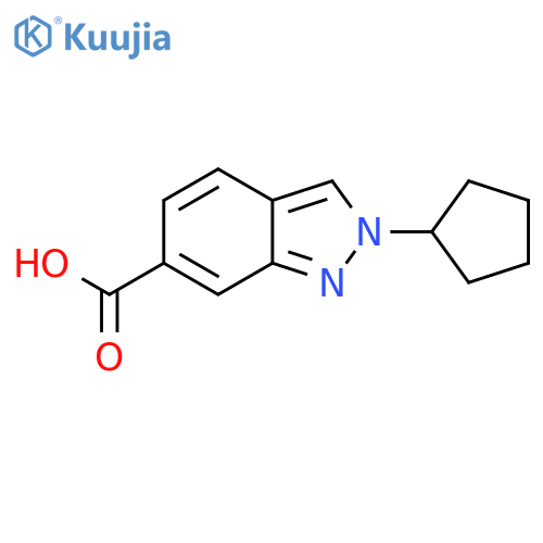 2H-Indazole-6-carboxylic acid, 2-cyclopentyl- structure