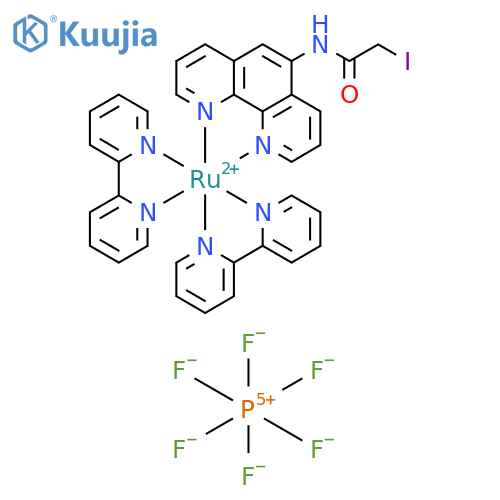 Ru(bpy)2(5-iodoacetamido-1,10-phenanthroline)(PF6)2 structure
