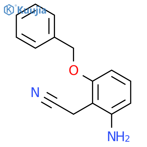 BENZENEACETONITRILE, 2-AMINO-6-(PHENYLMETHOXY)- structure