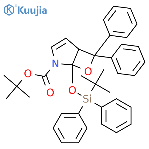 7-Oxa-2-azabicyclo[3.2.0]hept-3-ene-2-carboxylic acid, 1-[[(1,1-dimethylethyl)diphenylsilyl]oxy]-6,6-diphenyl-, 1,1-dimethylethyl ester structure