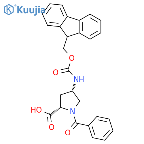 (2S,4S)-Fmoc-4-amino-1-benzoyl-pyrrolidine-2-carboxylic acid structure