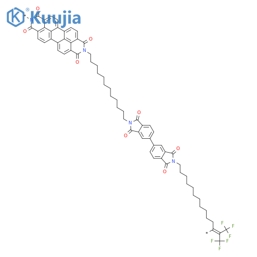 Poly[(1,3,8,10-tetrahydro-1,3,8,10-tetraoxoanthra[2,1,9-def:6,5,10-d'e'f']diisoquinoline-2,9-diyl)-1,12-dodecanediyl(1,3-dihydro-1,3-dioxo-2H-isoindole-2,5-diyl)[2,2,2-trifluoro-1-(trifluoromethyl)ethylidene](1,3-dihydro-1,3-dioxo-2H-isoindole-5,2-diyl)-1,12-dodecanediyl] structure