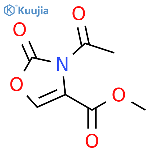 4-Oxazolecarboxylicacid, 3-acetyl-2,3-dihydro-2-oxo-, methyl ester structure