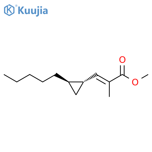2-Propenoic acid, 2-methyl-3-[(1R,2R)-2-pentylcyclopropyl]-, methyl ester, (2E)-rel- structure