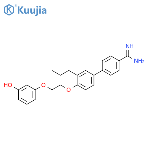 [1,1'-Biphenyl]-4-carboximidamide, 4'-[2-(3-hydroxyphenoxy)ethoxy]-3'-propyl- structure