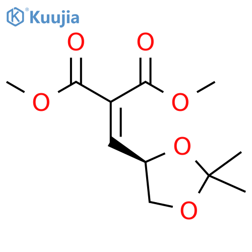 Propanedioic acid, [[(4R)-2,2-dimethyl-1,3-dioxolan-4-yl]methylene]-,dimethyl ester structure